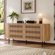 Sideboard 160x40x70 cm con 6 cassetti in MDF naturale