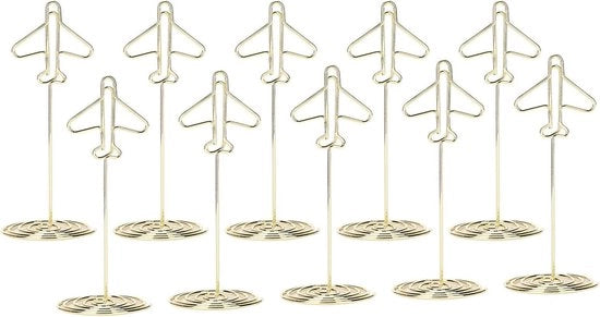 Clip di metallo per tenere in posizione le mappe degli aerei - oro - 10 pezzi - design aereo da tavolo