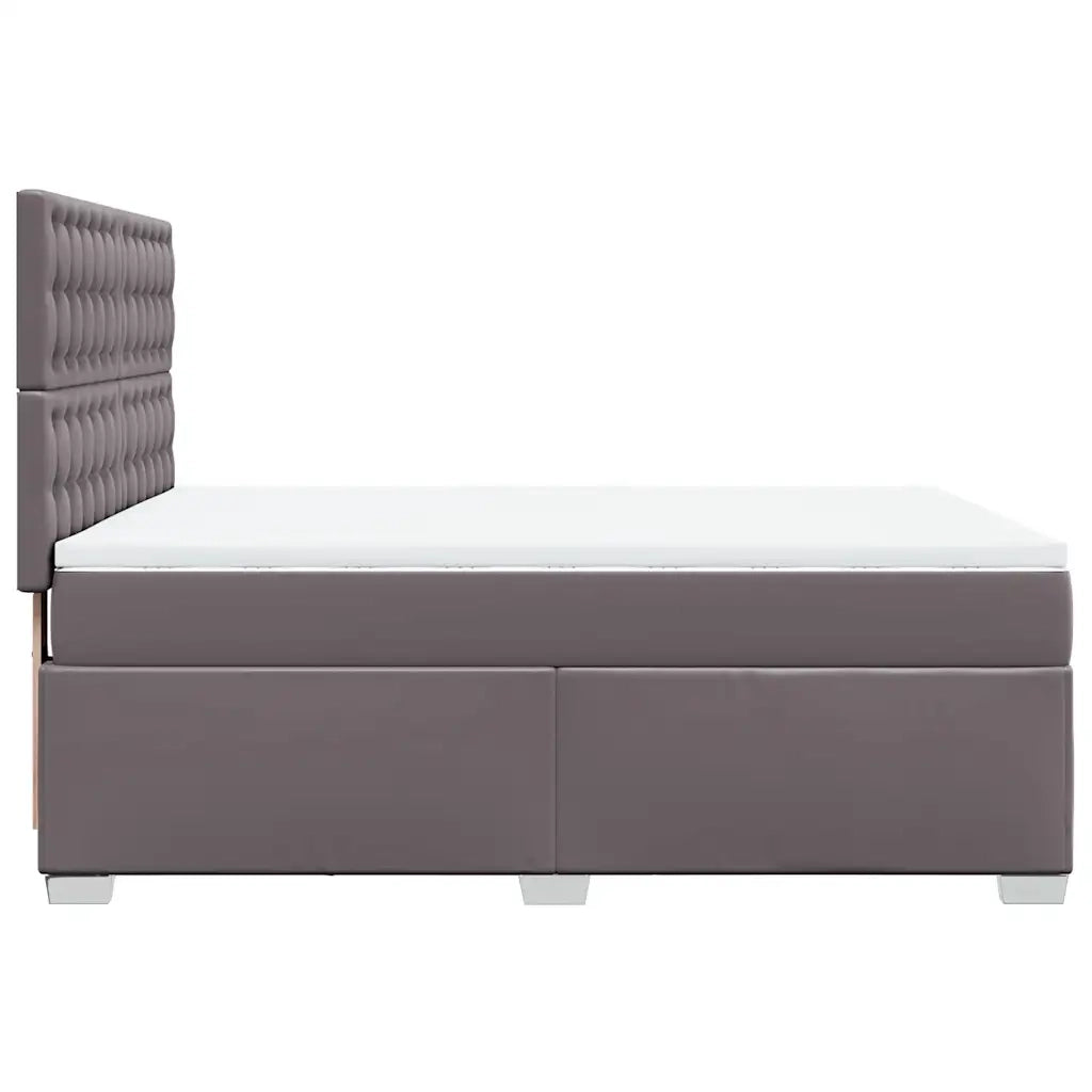 vidaXL Giroletto a Molle con Materasso Grigio 140x190 cm in Similpelle