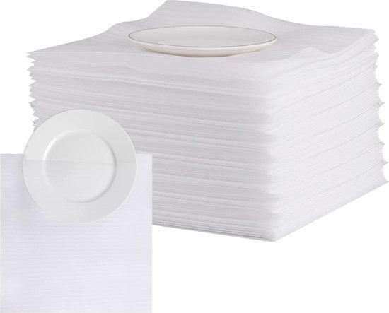 Pacchetto di 45 pezzi di schiuma mobile in gomma, contenitori di schiuma a palla con sacchetti a cotone con perle - per proteggere bicchieri e piatti.