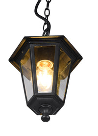 Lampada a Sospensione da Esterno Attacco E27 in Alluminio Nero Opaco