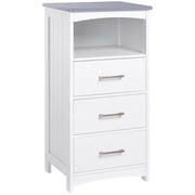 Mobiletto Bagno 3 Cassetti 40x33x80 cm in MDF Bianco