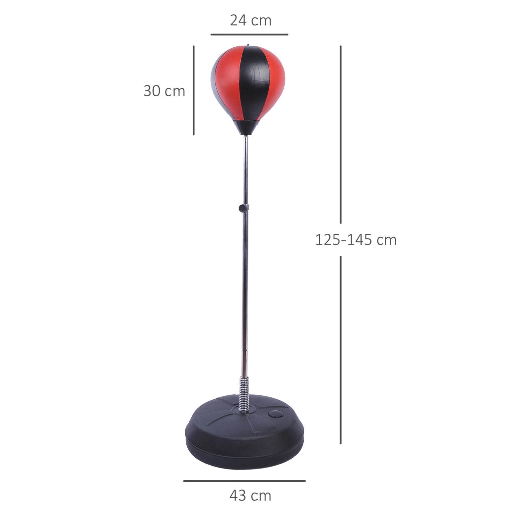 Set Punchingball con Supporto Regolabile in Altezza 125-145cm, Guantoni e Pompa per Professionisti e Principianti