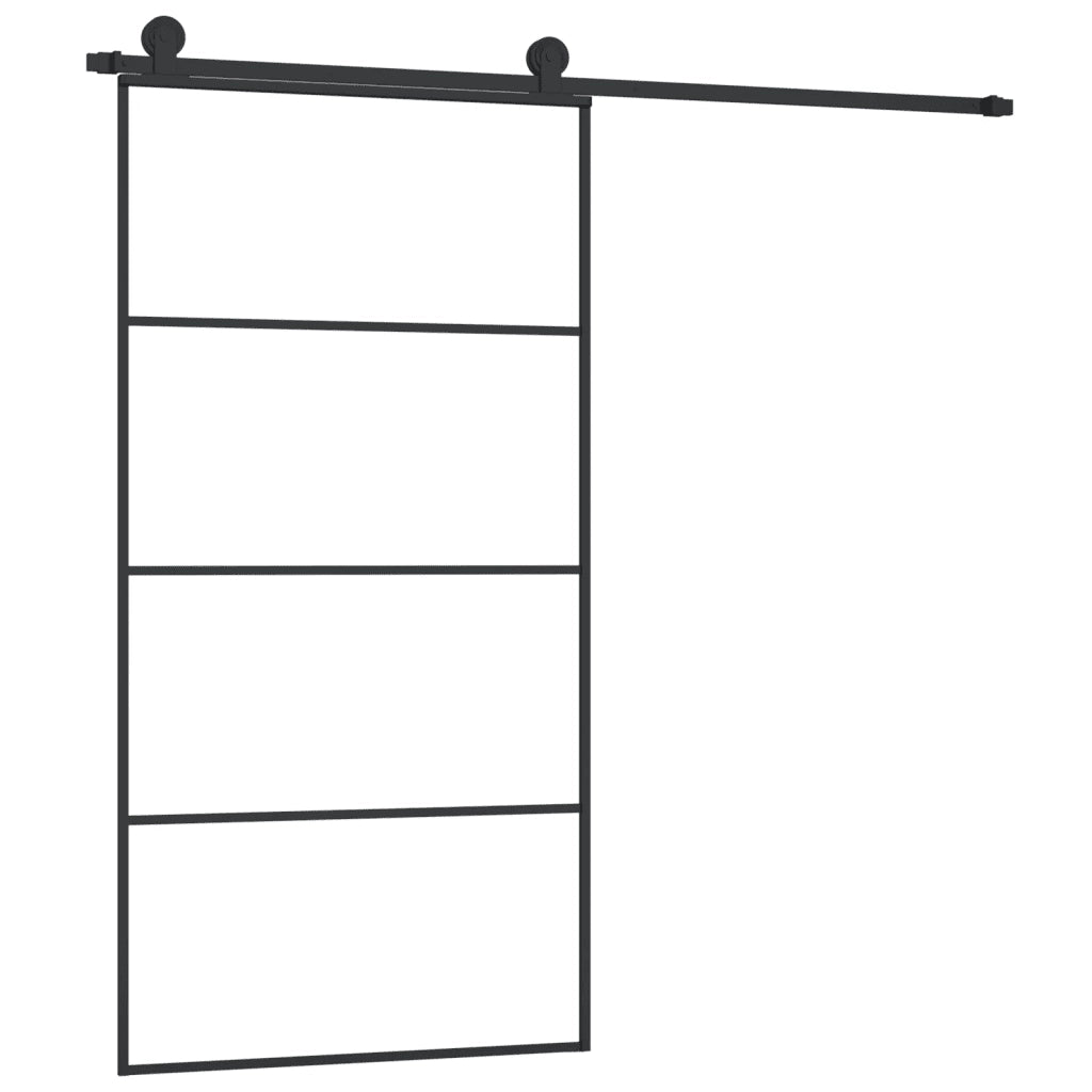 Porta Scorrevole con Ferramenta 102,5x205cm Vetro ESG Alluminio 3152150