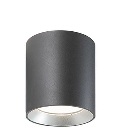 Show - Plafoniera Cilindrica Da Soffitto A  Led 12W A Luce Fredda Colore Grigio