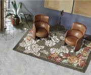 Tappeto floreale BLOOM FANGO cm.85x150 disegno moderno con fiori, multiuso lavabile antiscivolo