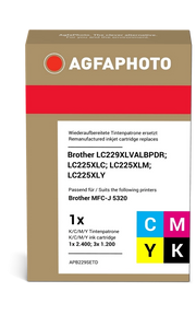 ORIGINAL Agfa Photo Multipack nero / ciano / magenta / giallo APB229SETD LC229XLBK,C,M,Y ~6000 Seiten Agfa Photo LC229XLVALBPDR