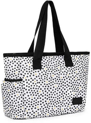Tas da 7L, piccola borsa leggera per pranzo, scatola portatile isolata, borsa termica con disegno leopardo per lavoro, scuola, spiaggia, picnic e viaggi (7L, punti neri A)
