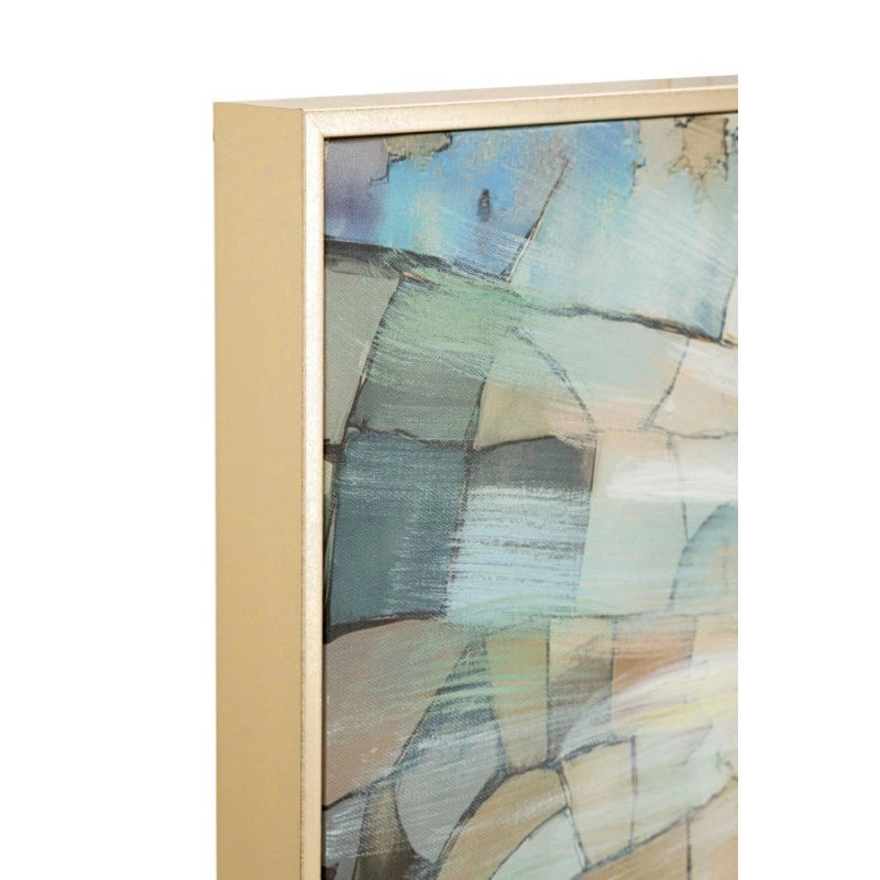 Stampa Dipinta Su Tela Laccata Nativita' Con Cornice cm 122x4x82
