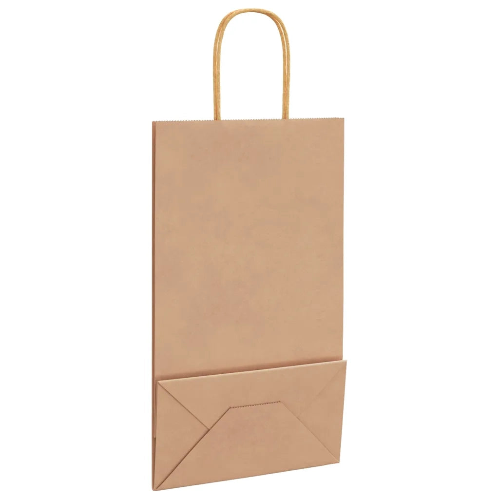 vidaXL Sacchetti di Carta 50 pz con Manici Marrone 21x11x36 cm