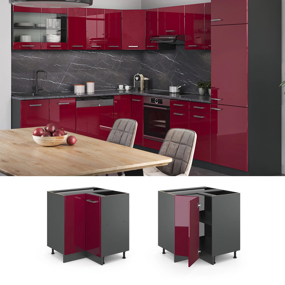 Vicco Mobile ad angolo cucina Rosso lucido 75.6 cm senza piano di lavoro