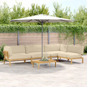 Set di divani con cuscino 5 pcs Beige Legno di Acacia Massello 3418407