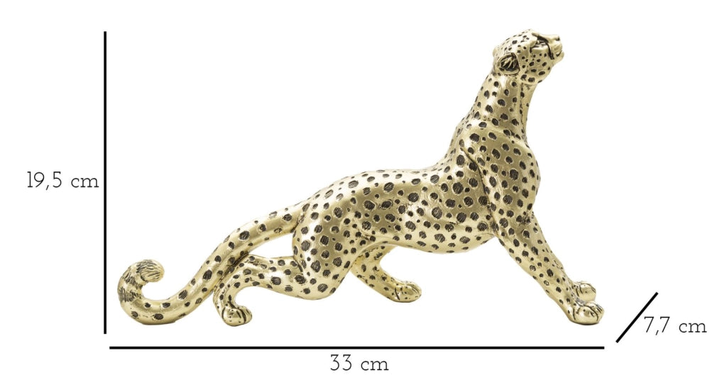 Leopardo points, poliresina oro e nero 33x7,7x19,5 cm