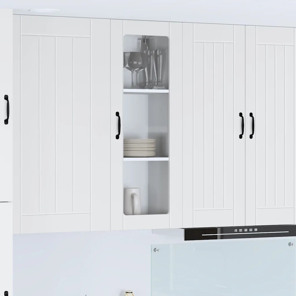 Pensile da cucina | Mobile in vetro da parete LUCCA Bianco 40 x 31 x 100 cm