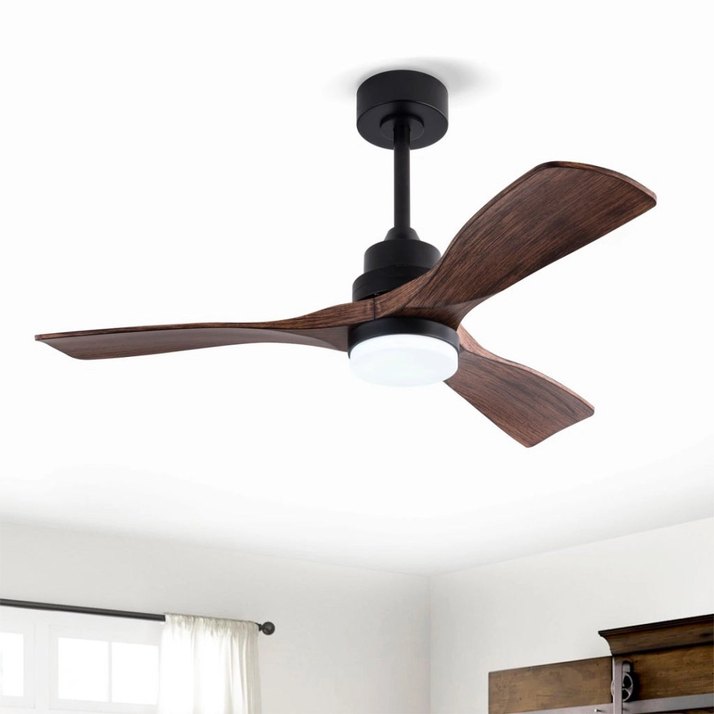 Ventilatore da soffitto bianco moderno 42 pollici con luce e telecomando, bestseller, design elegante, motore DC silenzioso reversibile