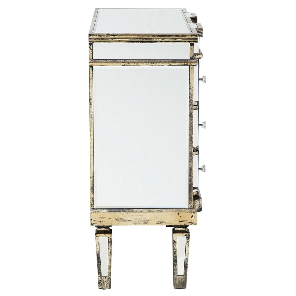 Madia credenza a Specchio dorato 6 Cassetti Chic Design Francese soggiorno