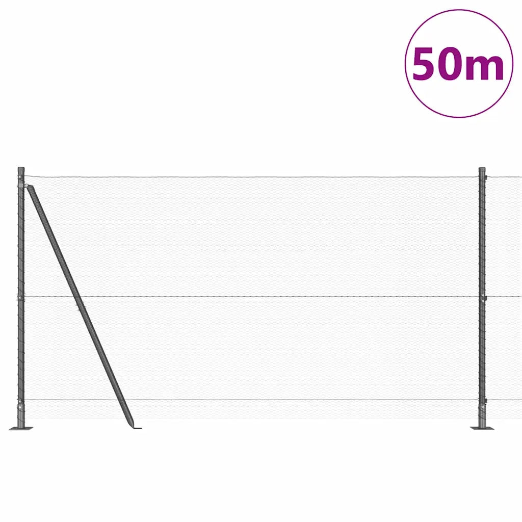 Palo della recinzione Grigio 50 x 1,2 m (rete da 13 mm)