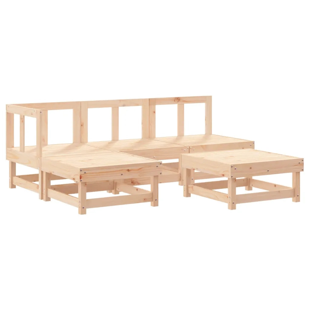 Set Salotto da Giardino 5 pz | Set di Mobili da Esterno in Legno Massello di Pino