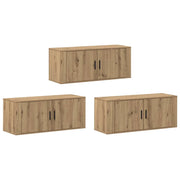 Set Mobile TV da Parete 3 pz | Armadietto TV | Mobile Porta TV Rovere artigianale