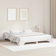 Struttura del letto Bianco 200 x 200 cm Pino massello 872849
