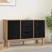 Credenza OTTA Nero 113,5 x 43 x 73 cm Legno Massello di Pino