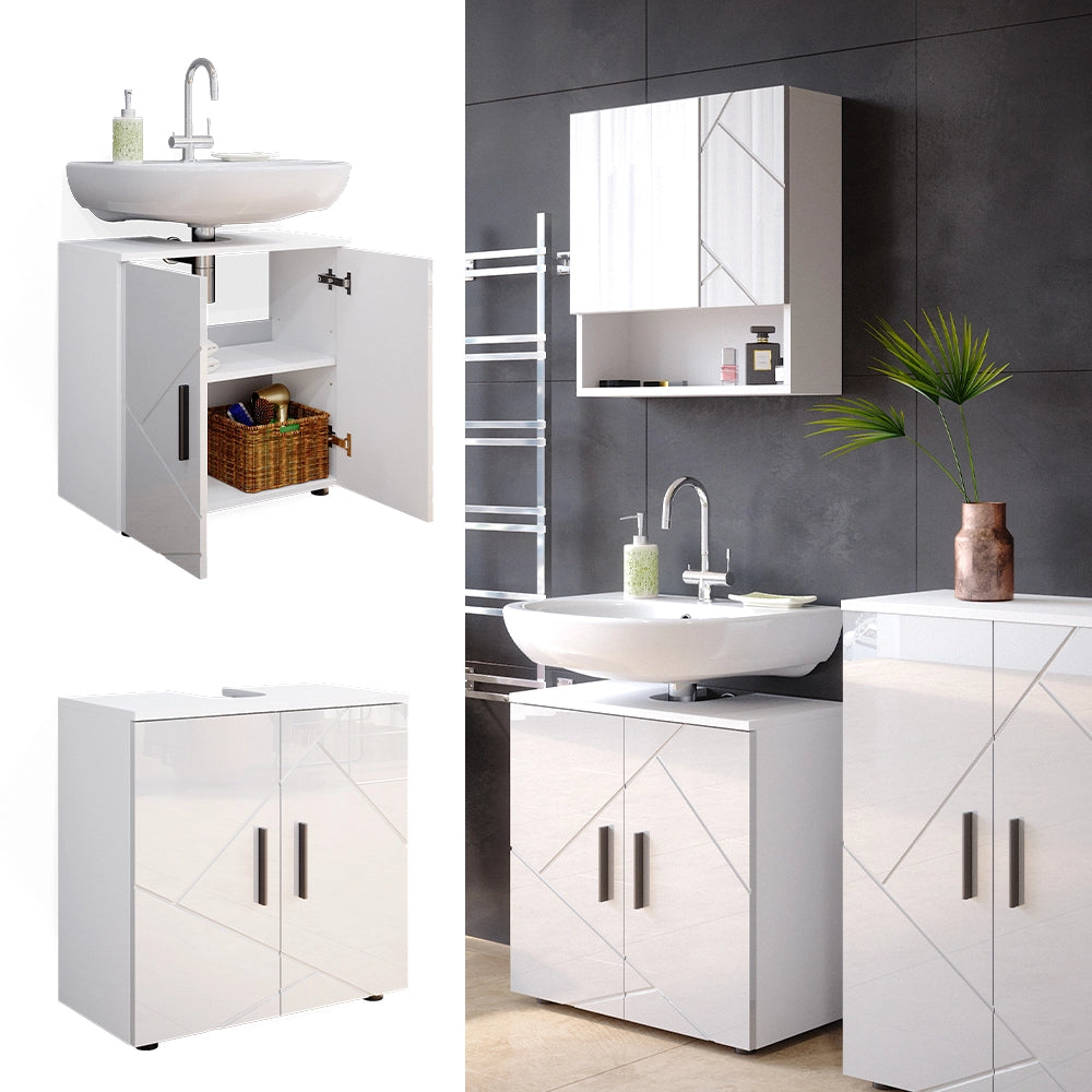 Vicco Mobile sottolavabo per bagno Bianco lucido 60 x 59 cm