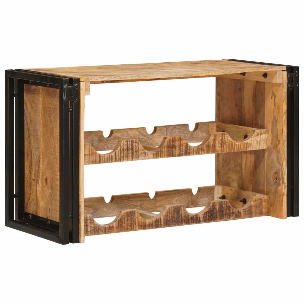Portabottiglie 80 x 45 x 33 cm Legno di Mango Grezzo Massiccio