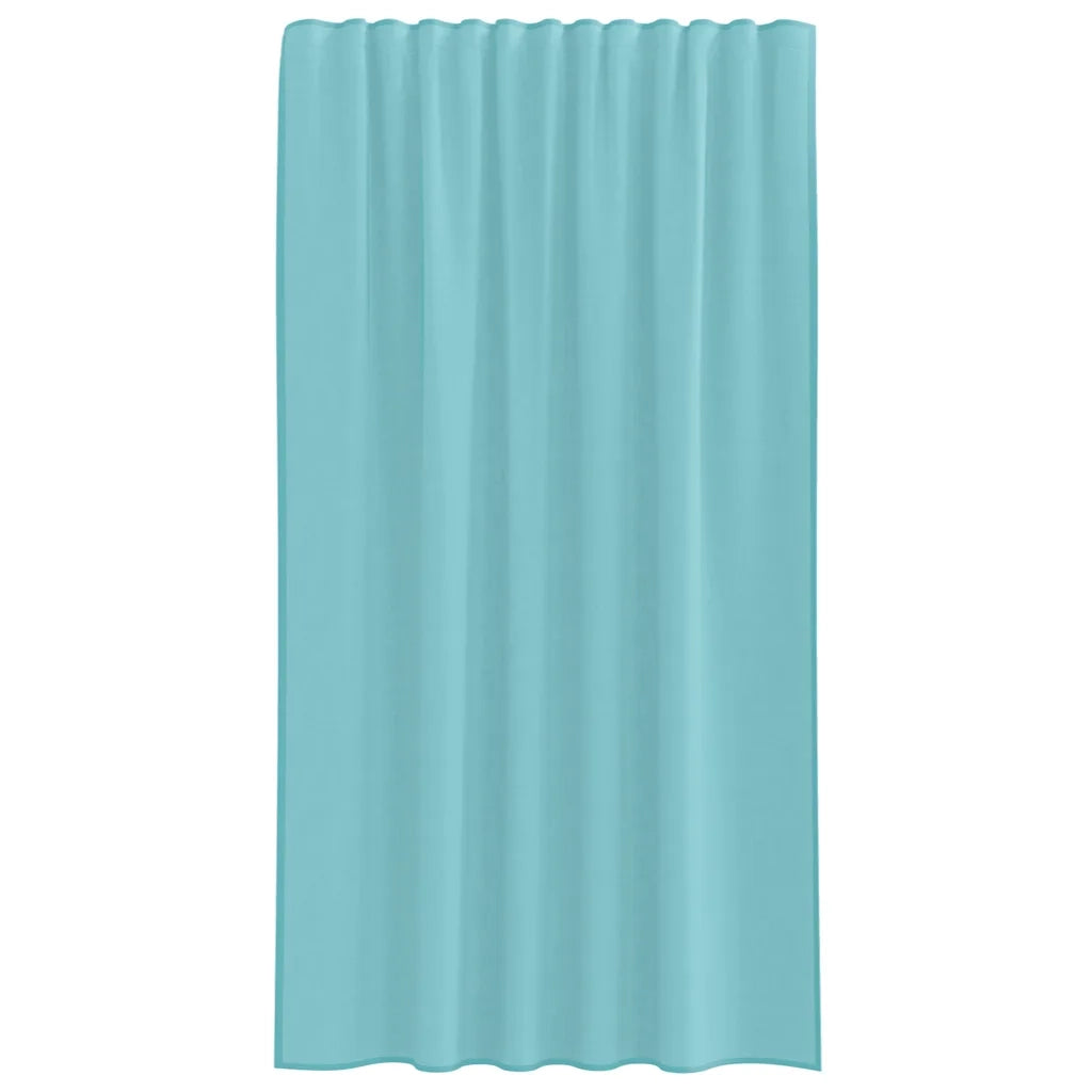 Tende in Voile con Tasche per Aste 2 pz Turchese