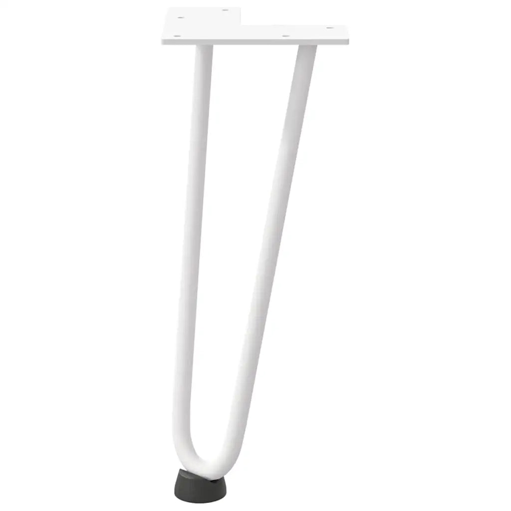 vidaXL Gambe a forcina per tavolino 4 pz bianche 30 cm in acciaio massiccio