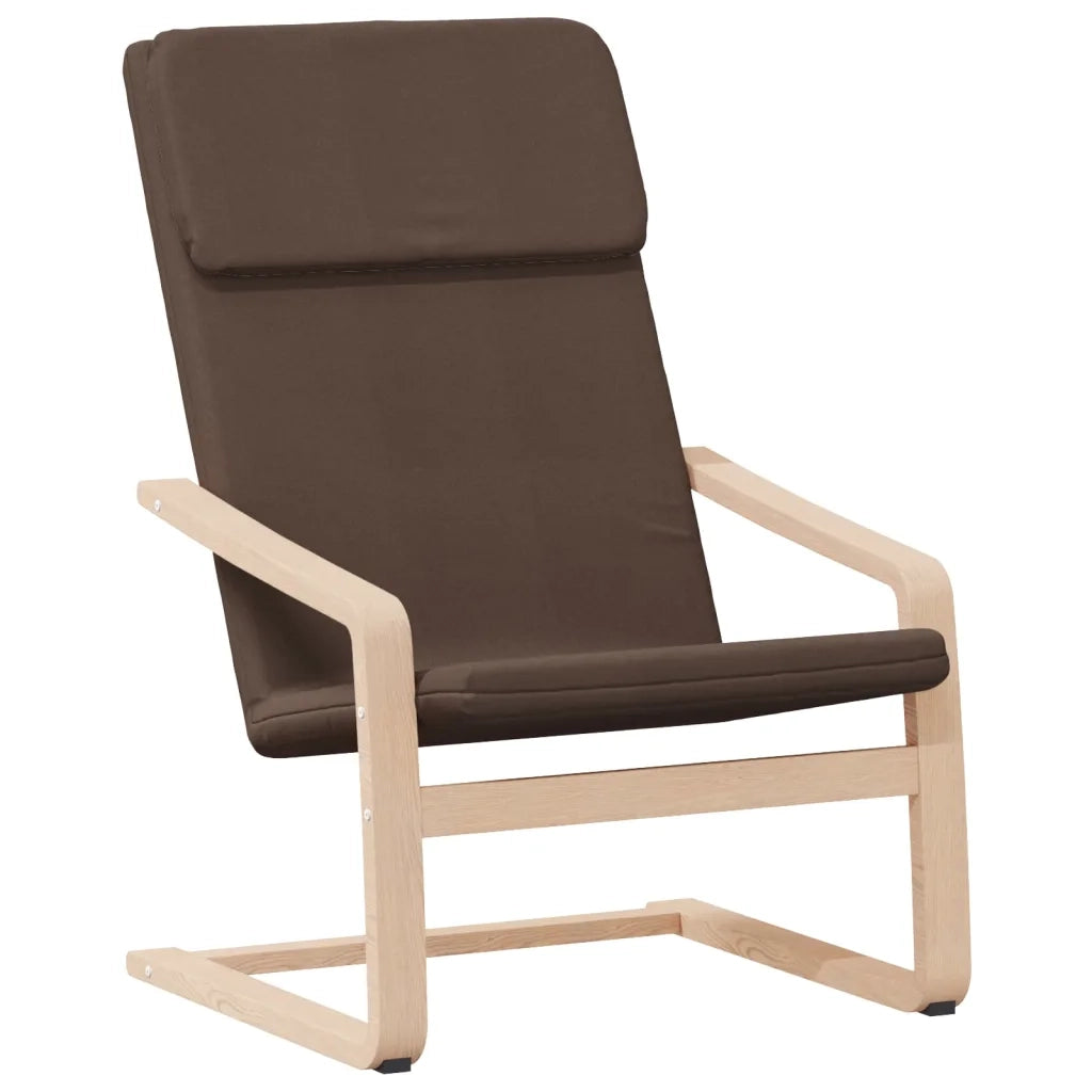 Poltrona | Sedia Relax con Poggiapiedi Marrone Scuro in Tessuto