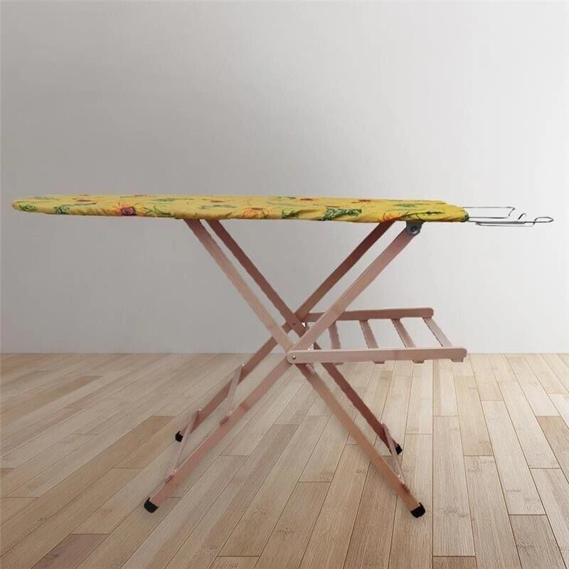 ASSE DA STIRO IN LEGNO DI FAGGIO NATURALE 35X141,5 XH92 CM CON COPRIASSE ASSORTITO