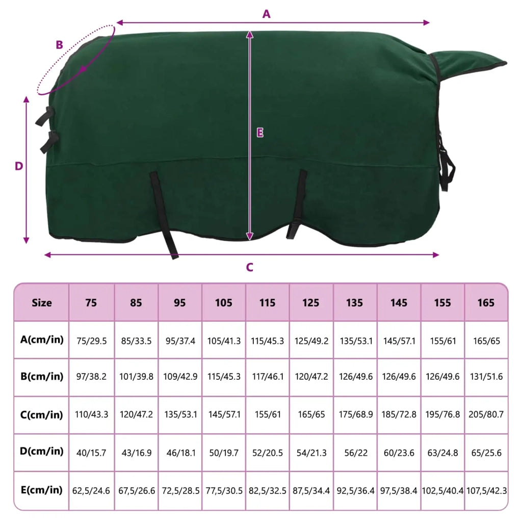 Coperta per Cavalli Verde scuro completo 125 cm Poliestere CFW7492370