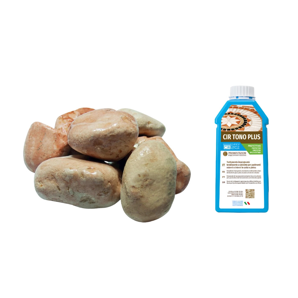 Ciottoli rosa corallo effetto bagnato brillante protettivo cir tono plus *** misura 25/40, formato 25 kg + 1 l, confe...