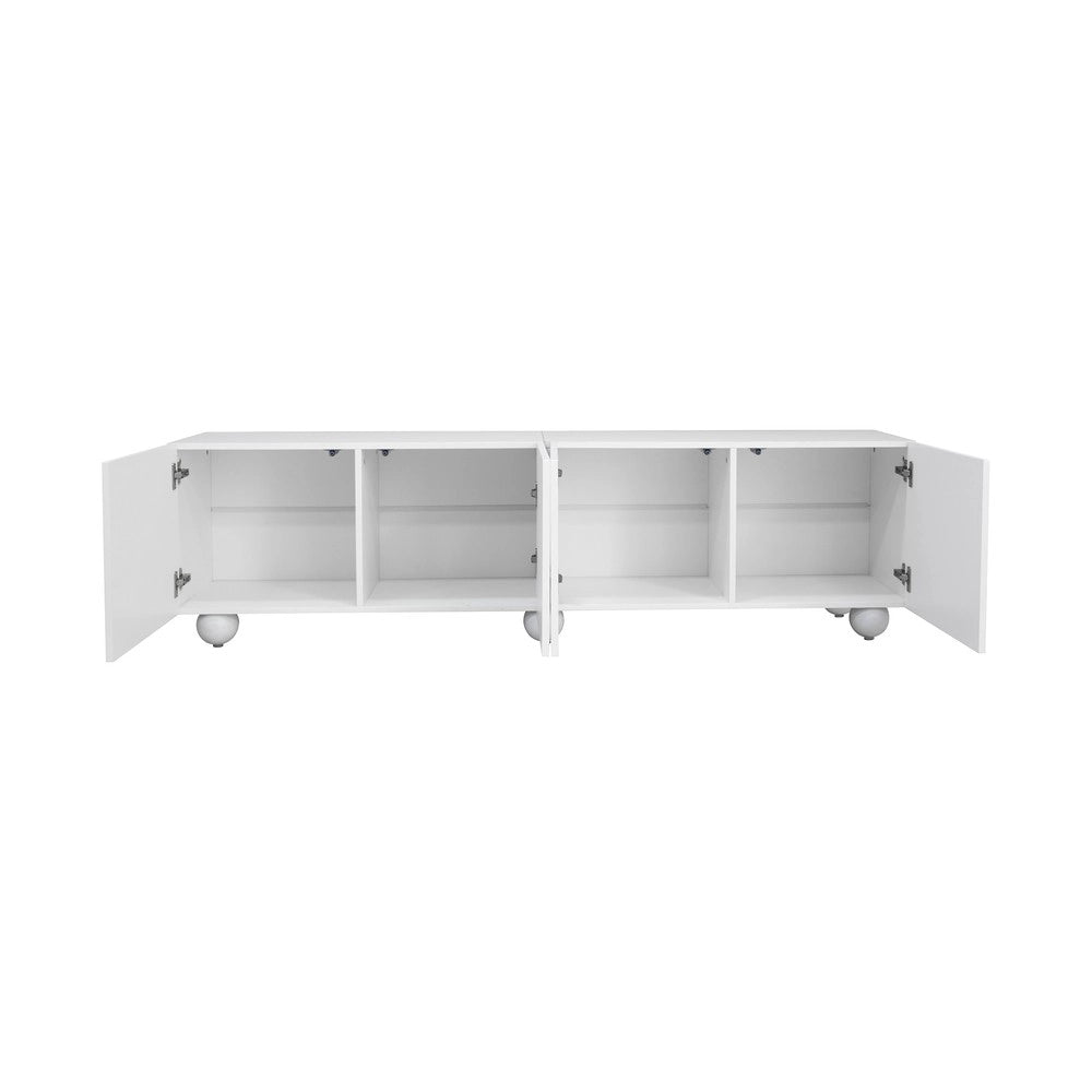 Mobile TV Basso ¨C Xylo ¨C Bianco, Legno, 180x38x50 cm