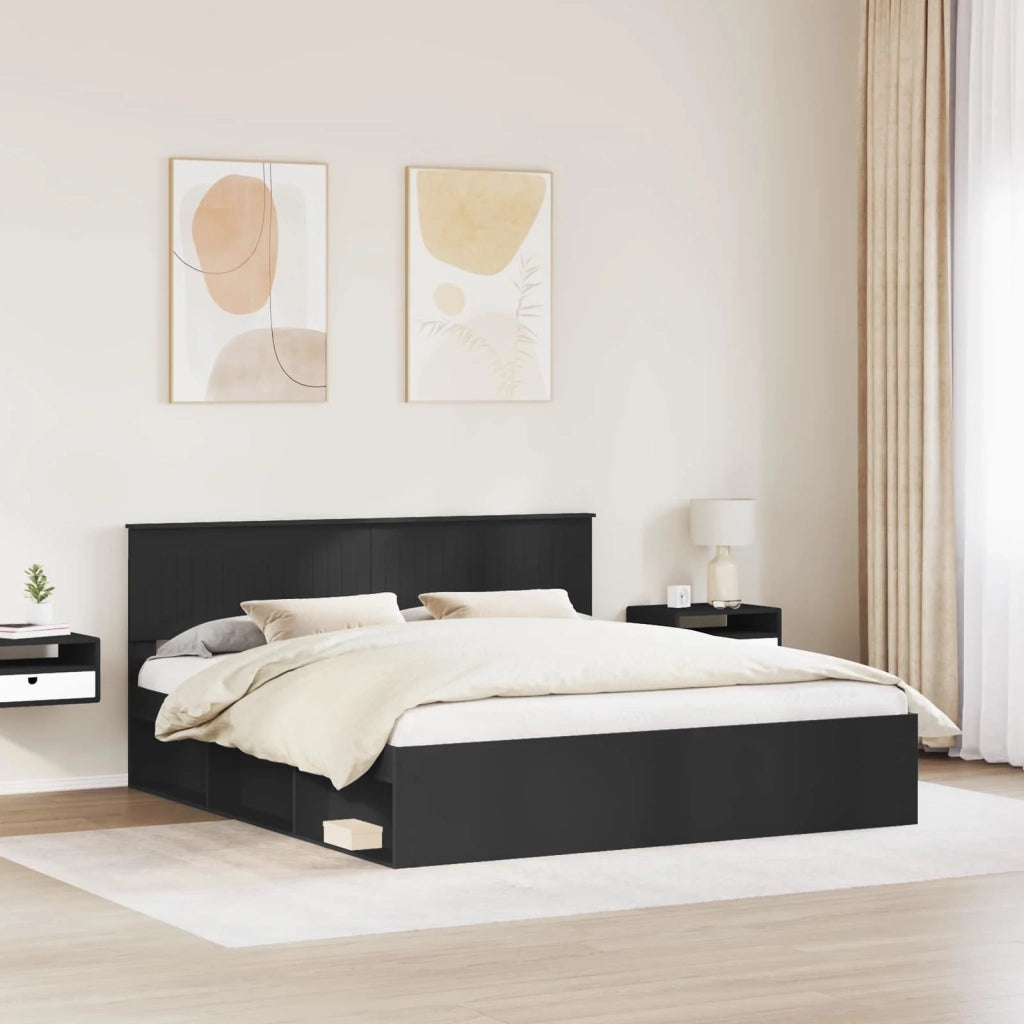 Struttura del letto Nero 180 x 200 cm Pino massello 3410565