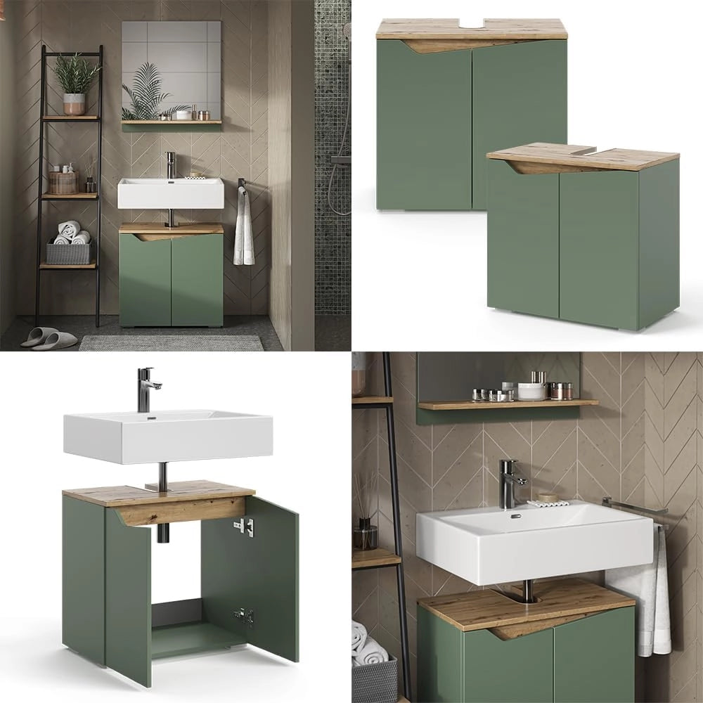 "Marelle, Verde/antracite, 60 x 57.5 cm con 2 porte