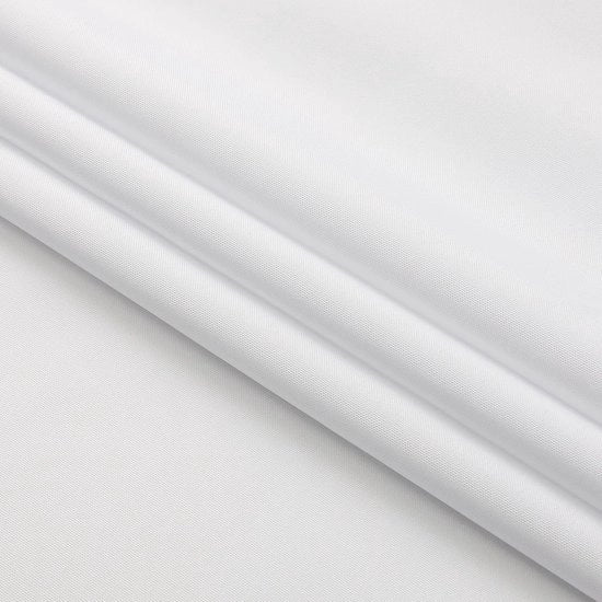 Tavolo Rotondo in Pelle Bianca 140 cm - Copertura in Poliestere Facile da Pulire
