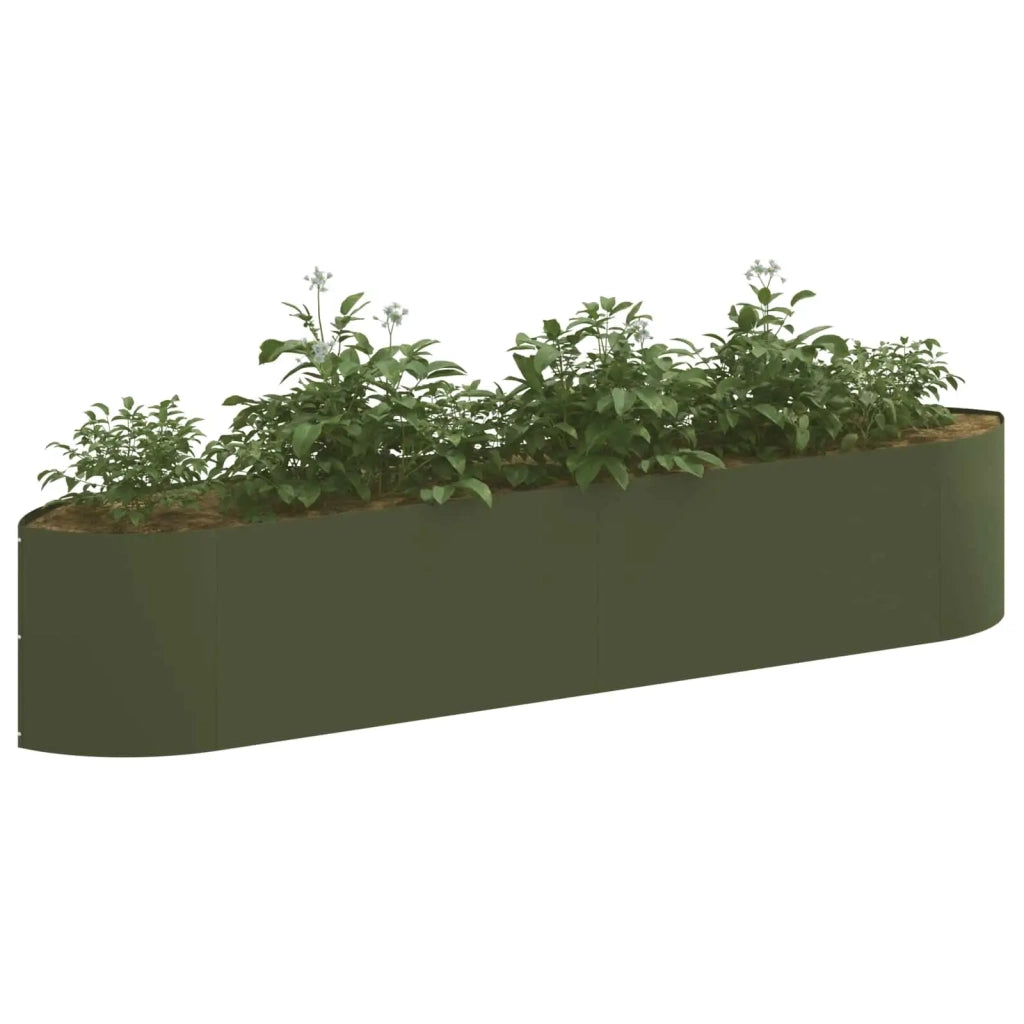 Letto rialzato da giardino Verde Oliva 220 x 40 x 40 cm Acciaio 8011722