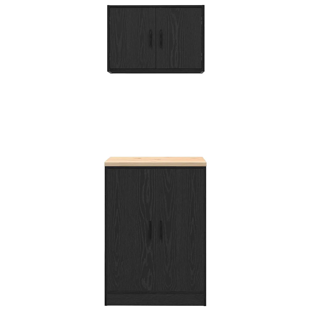 Armadi da Garage 2 pz Neri in Legno Multistrato CFW6824715