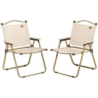 Set di 2 Sedie da Campeggio, Sedie da Pesca Pieghevoli, Tessuto Oxford e Struttura in Acciaio, 54 x 59 x 78 cm, Kaki