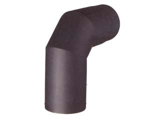 GOMITO 90  ° PORCELLANATO PER STUFE A LEGNA NERO OPACO PESANTE MM.12   EE ¸ cm.15    SAVE