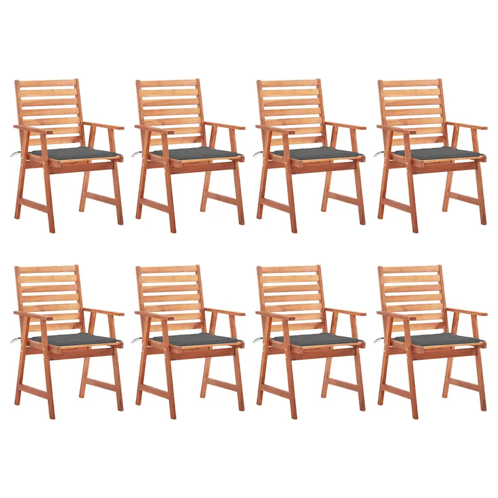 Sedie da Pranzo da Esterni con Cuscini 8 pz Massello di Acacia cod mxl 8584