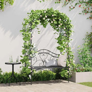 Panchina da giardino Nero 121 x 48 x 200 cm Acciaio 42008121