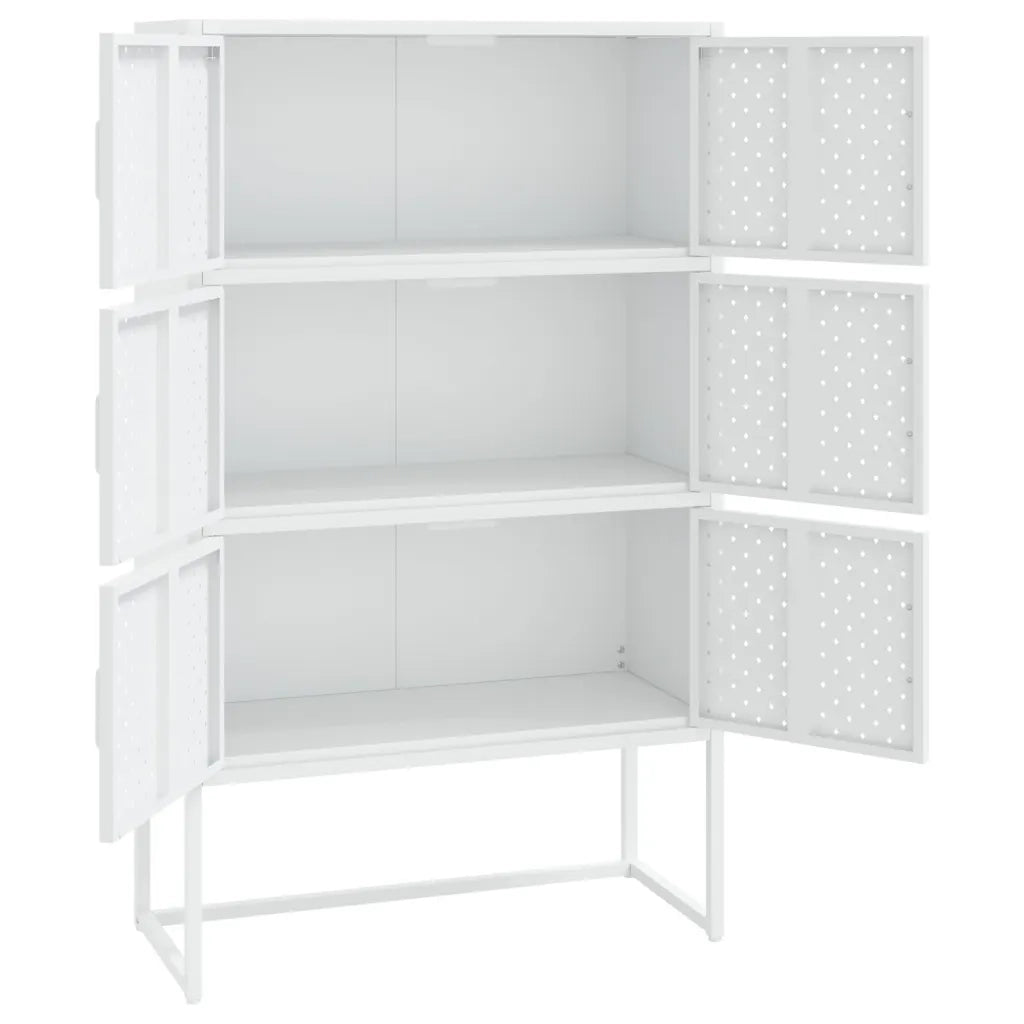 Credenza Alta Bianca 80x35x135 cm in Acciaio 335878