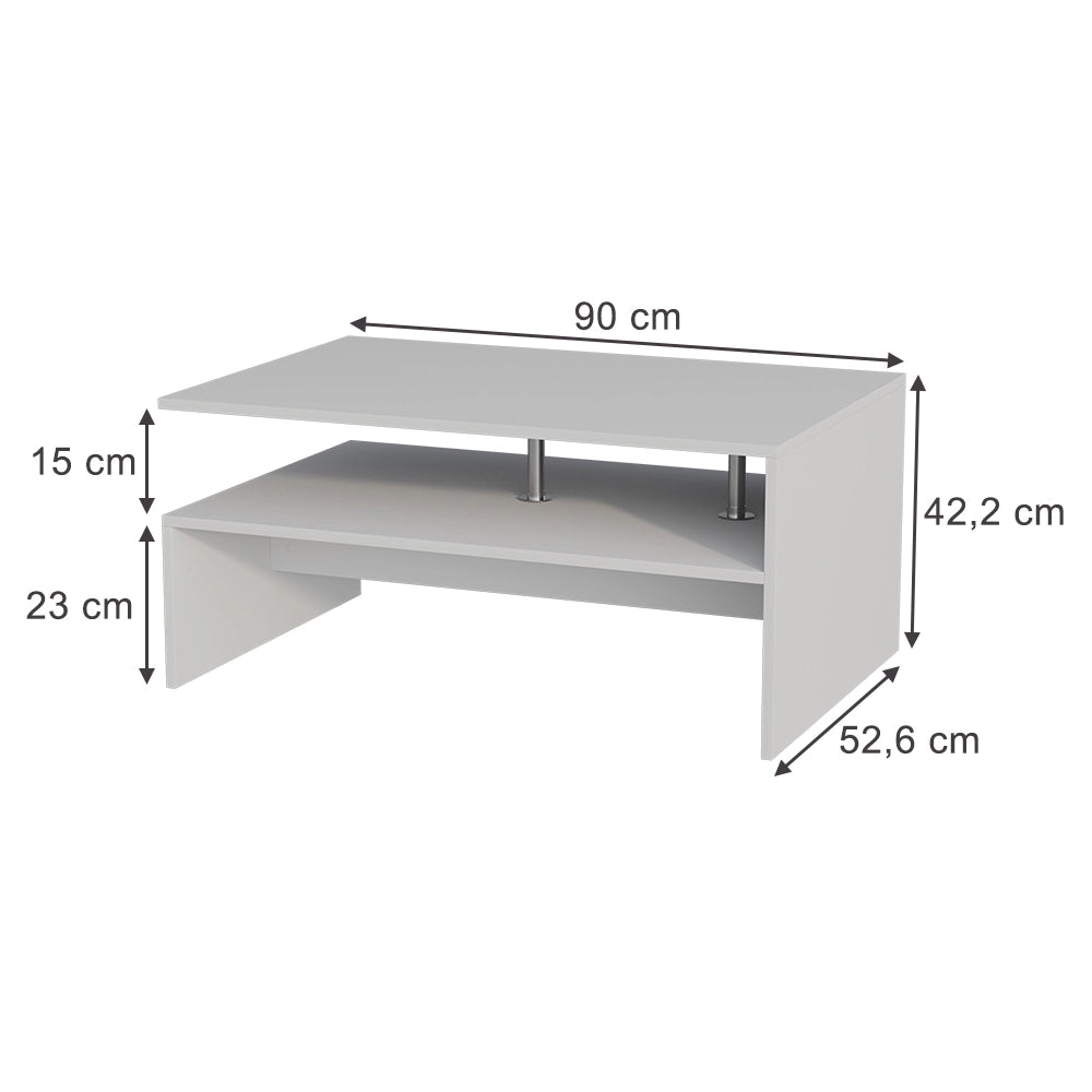 Vicco Tavolino da salotto Bianco 90 x 52.6 cm