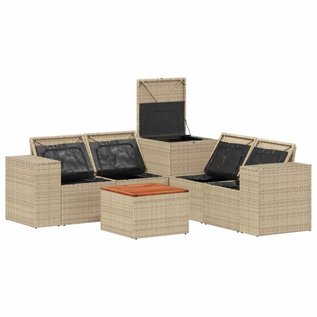Set di divani 6 pz Beige e Grigio Chiaro 3447581