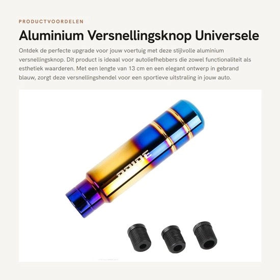 Vite di Accoppiamento in Alluminio - Regolatore di Rapporto Universale - Duraturo e Stiloso - Blu - Adattatore Incluso - Adatto per Diversi Modelli di Auto