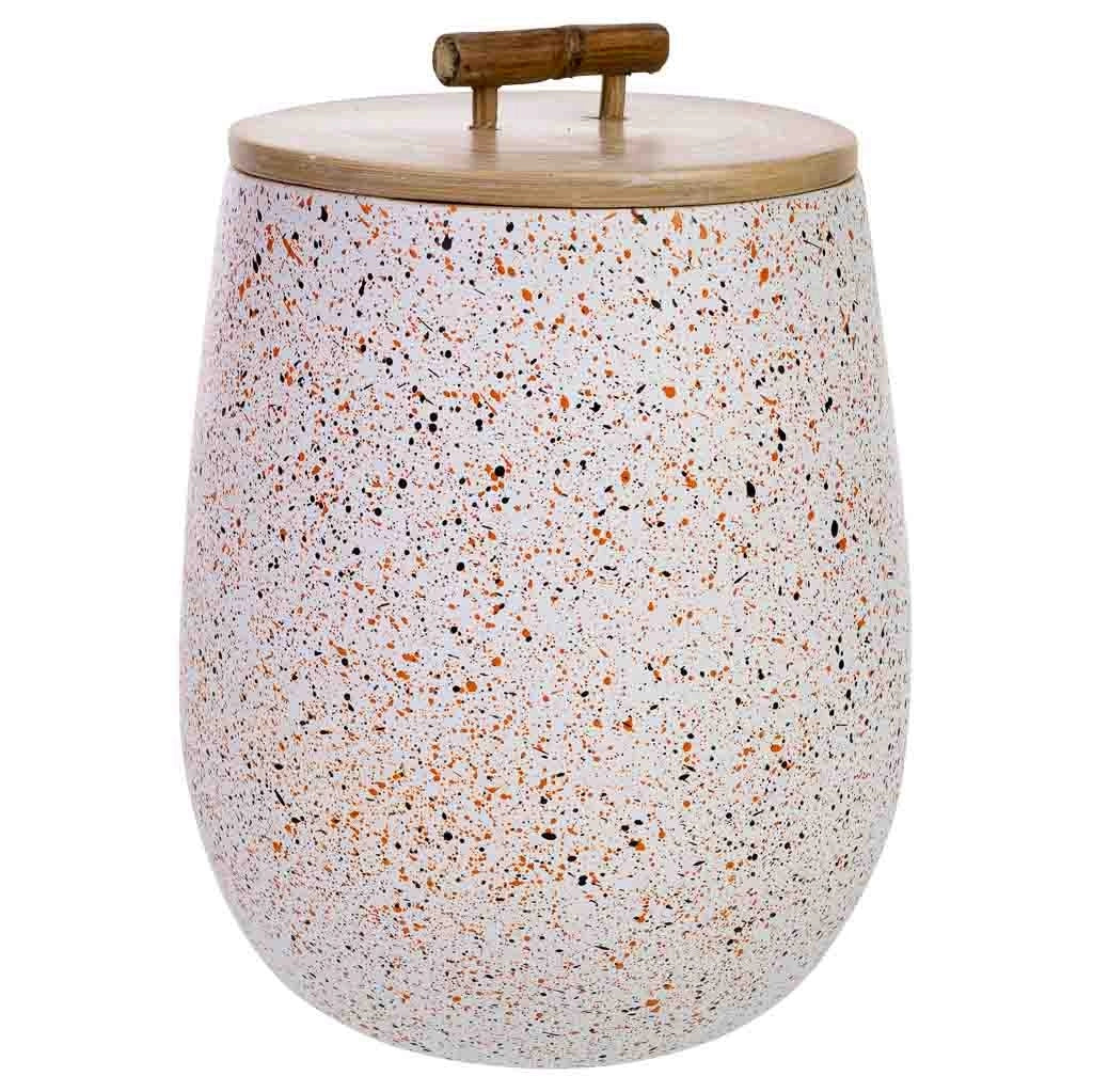 Scatola decorativa in bamboo grigio D14x19h cm