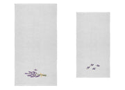 Set Asciugamano Copiola Salvietta Bagno Spugna 100% Cotone Farfalle Profumate - Copiola - Bianco