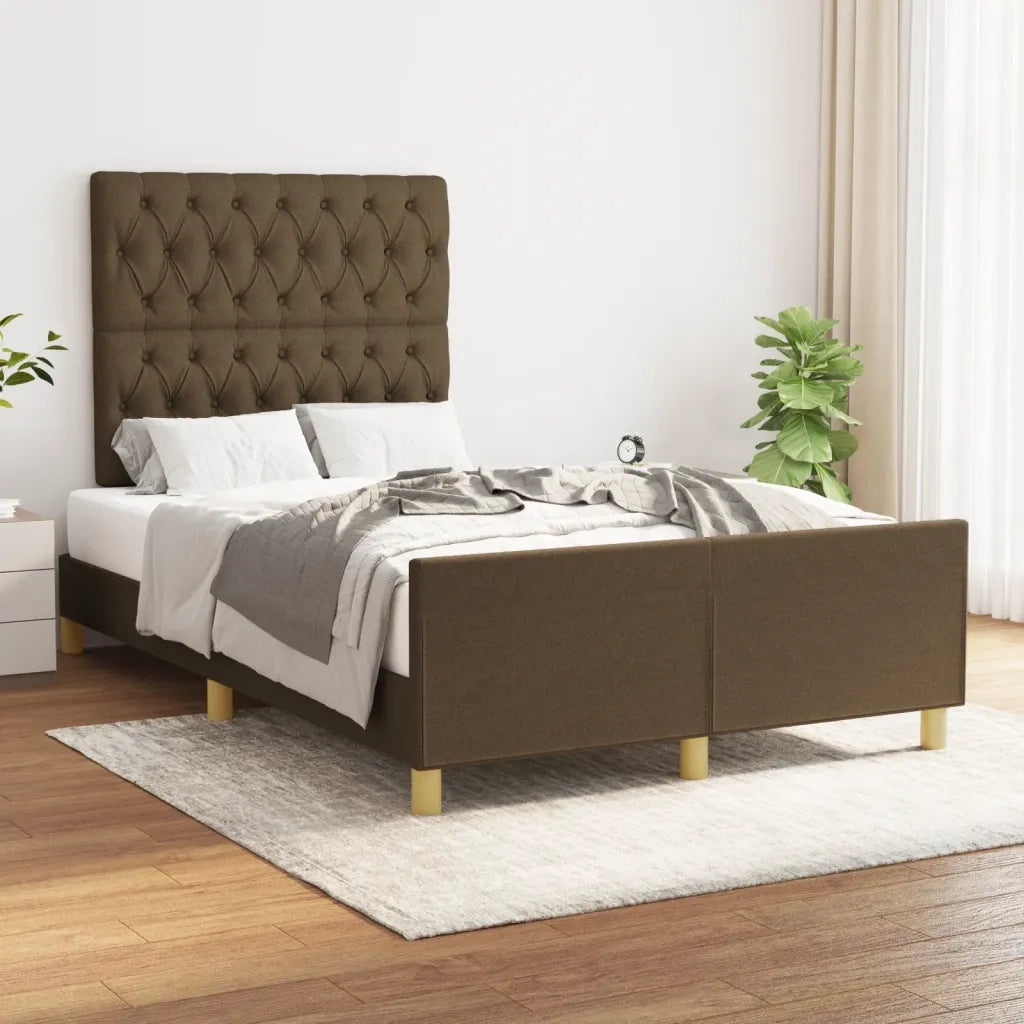 Giroletto senza Materasso Marrone Scuro 120x200 cm Tessuto